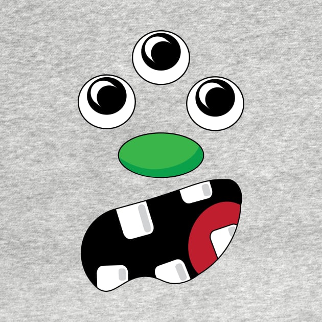 Silly Monster Face T-Shirt | Three Eyes by TeesByJay